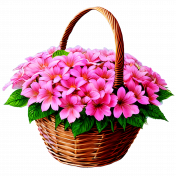 Country Pink Flower Basket