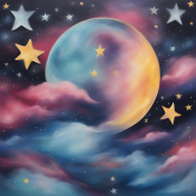 Moon and Stars Background Paper