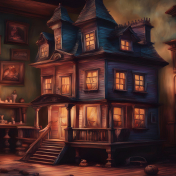 Haunted Dollhouse Background Paper