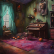 Haunted Room Background Scene