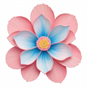 Layered Flower Embellishment- Pastel Pink and Blue