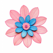 Layered Flower Embellishement- Pink and Blue Pastel