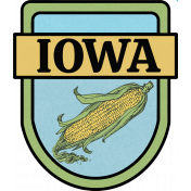 Iowa Word Art Crest