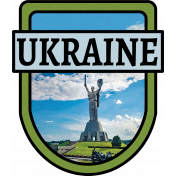 Ukraine Word Art Crest
