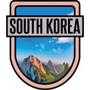 South Korea Word Art Crest