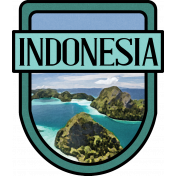 Indonesia Word Art Crest