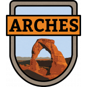 Arches National Park Word Art Crest