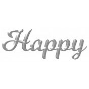 25th Anniversary Silver Happy Word Art