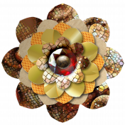 Sienna Brown & Gold Layered Paper Flower