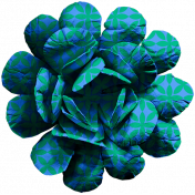 Blue and green flower