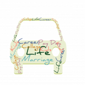 Classic Board Games: Game of Life- Word Cloud Car