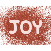 Christmas Village Wordart- Joy Wordart brown and white