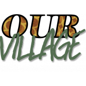 Christmas Village Wordart- Our Village Green with full shadow