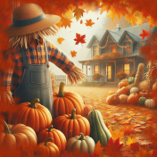 Fall Pumpkin and Scarecrow paper
