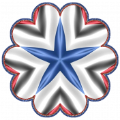 Patriotic Kaleidoscope- Flower 4 with Star