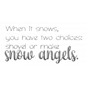 Snow Angels Silver Word Art