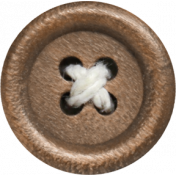 Pixel Scrapper Digital Element; wood button with white twine