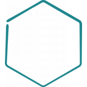 Doodle Teal Hexagon Medium 1