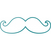 Doodle Teal Mustache 2