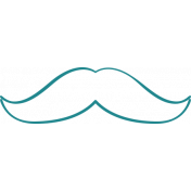 Doodle Teal Mustache 3