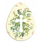 Easter Egg Floral Cross White