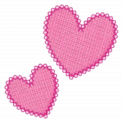 Fabric Hearts Pink