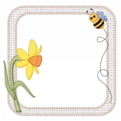 Fabric Frame Bee and Daffodil