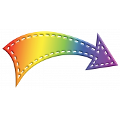 Curved 3D Rainbow Arrow 1