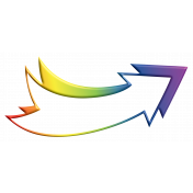 Curved 3D Rainbow Arrow 3