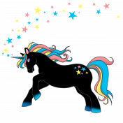 Unicorn in black