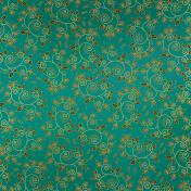 Paper – Vegetal swirls in turquoise and black