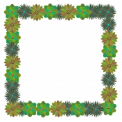 Frame – Green Flowers-Leaves Square