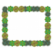 Frame – Green Flowers-Leaves Rectangle 1