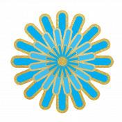 Flower – Blue with gold
