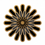 Flower – Black with gold
