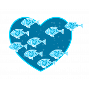 Heart- Blue fishes