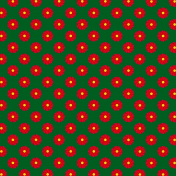 Paper- Red flowers pattern on green