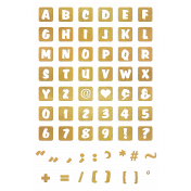Alpha- Cut out characters on gold