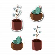 Simple plant stickers