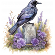 Raven on Tombstone