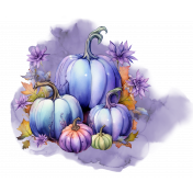 Pumpkins Pastel Purple Watercolor