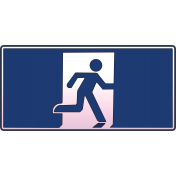 Sign Exiting Blue- Exit Signs
