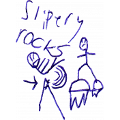 Doodle Stick Figures Slippery Rocks