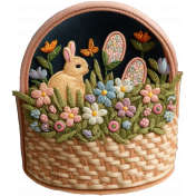 Easter Embroidered Badge Basket 01