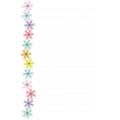 4x6 Pastel Pointy Flowers Lined Journaling Card