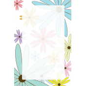 Pastel Pointy Flowers 2x3 Journaling Card