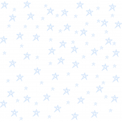12x12 Light Blue Stars on White Background