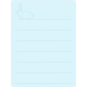 3x4 Light Blue Journaling or Filler Card with Bunny, Easter Sprinkles