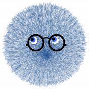 Blueberry Fuzz Ball with Glasses