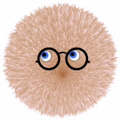 Tangerine Fuzz Ball with Glasses Fruity Collection